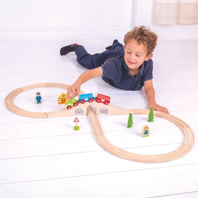 Bigjigs Rail Dřevěná vláčkodráha osmička