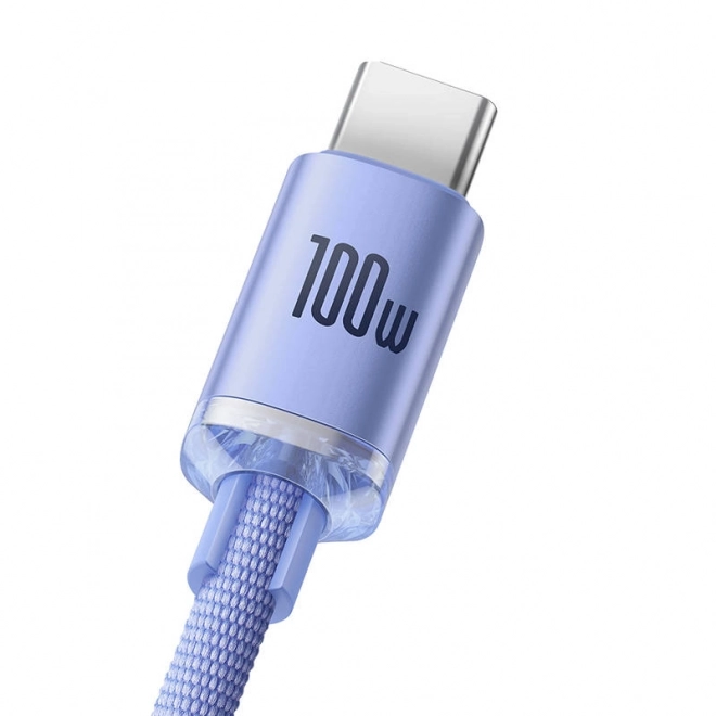 Baseus Crystal Shine kabel USB na USB-C, 100 W, 2 m (fialový)