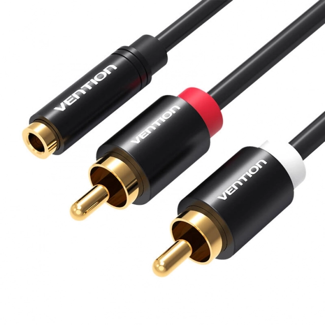 Audio kabel 3.5mm na 2x RCA Vention 1m černý