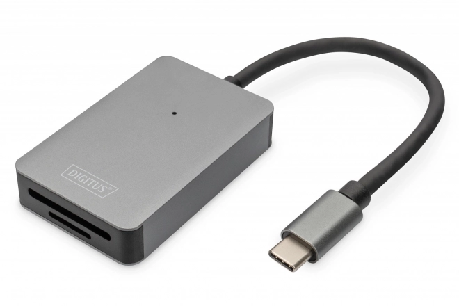 Čtečka paměťových karet USB-C, 2 porty UHS-II SD4.0 TF4.0 High Speed, hliníková, šedá