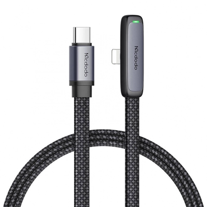 Úhlový kabel USB-C na Lightning Mcdodo 1.8m černý