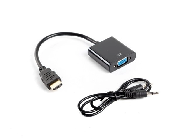 Adaptér HDMI-A (M) -> VGA (F) + zvuk na kabelu