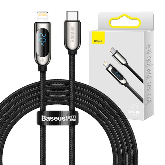 Kabel USB-C pro Lightning Baseus Display, PD, 20 W, 2 m (černý)