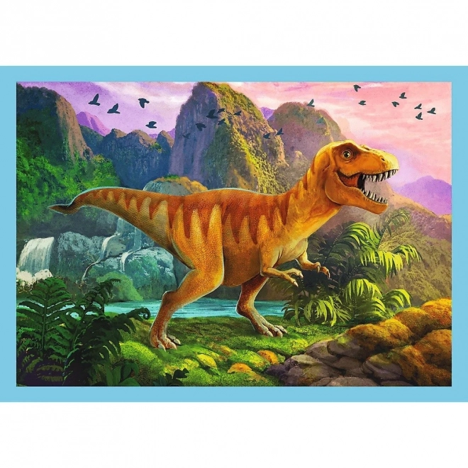 Puzzle 4v1 Unikátní dinosauři 28,5x20,5cm v krabici 28x28x6cm