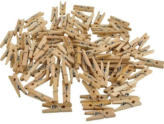 Mini dřevěné kolíčky - sada 100 kusů
