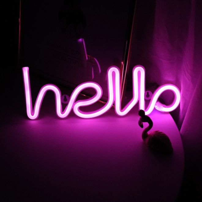 Dekorativní neonové světlo LED - hello 2