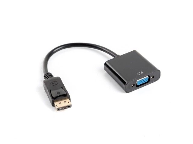 Adaptér DisplayPort (M) -> VGA 15 pin (F) černý na kabelu