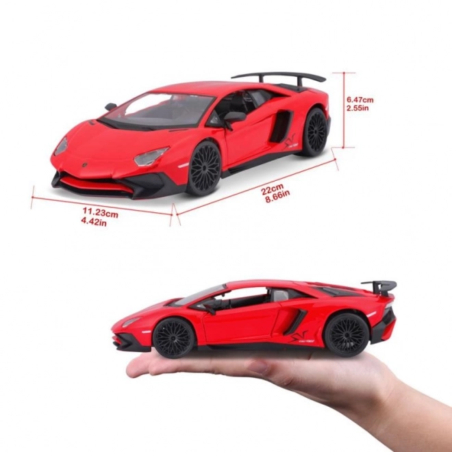 Kovový model Bburago Lamborghini Aventador červený 1:24