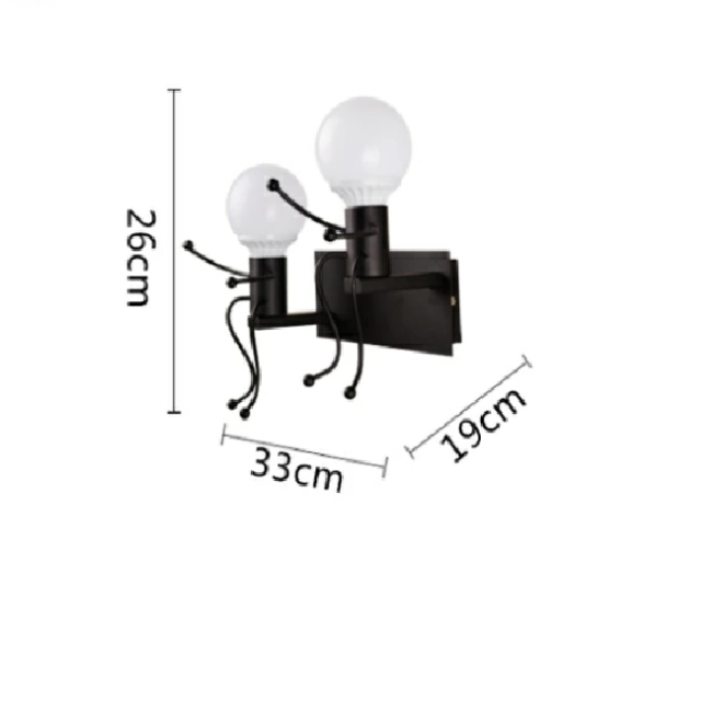 Dvojitá nástěnná lampa / Nástěnná lampa Loft double - černá, typ II