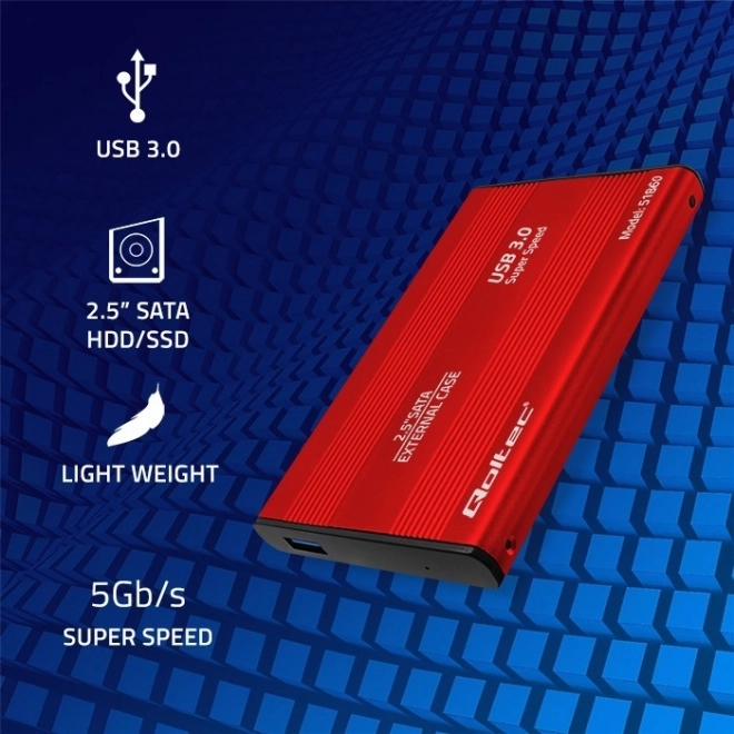 2,5" SATA3 HDD/SSD kryt | USB 3.0 | Červený