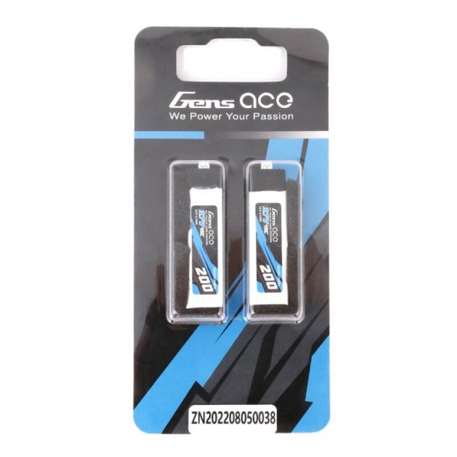 Gens ace 200mAh 3,7V 45C 1S1P Lipo baterie (2ks)