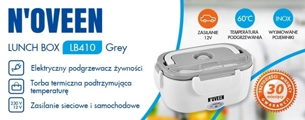 Vyhřívaná nádoba na jídlo Lunch Box LB410 Grey