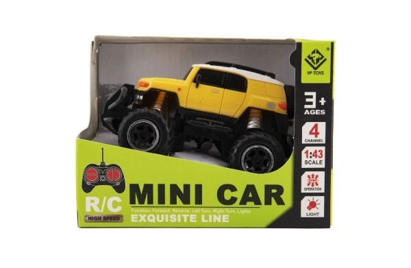 Auto RC mini SUV plast 14cm 27MHz na dálk. ovl. na bat. se světl. 2 barvy v krab. 16x12x10