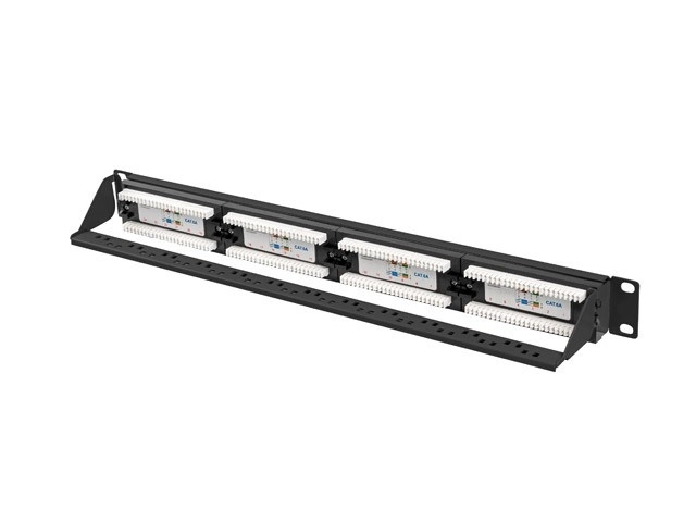 Patchpanel 24 portů 1U CAT6A PPUA-1024-B Black