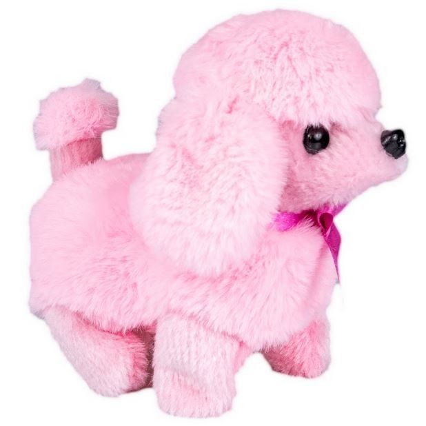Interaktivní maskot pes růžový pudl - štěká, chodí