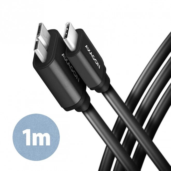 BUMM3-CM10AB Kabel USB Micro-B, USB-C 3.2 Gen 1, 1m, 3A, ALU, PVC černý