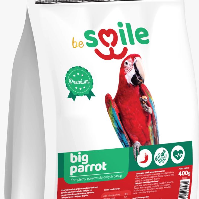 beSMILE PARROT- krmivo pro velké papoušky 400g krmivo pro velké papoušky