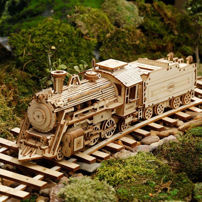Lokomotiva - Parní Express - 3D dřevěné puzzle