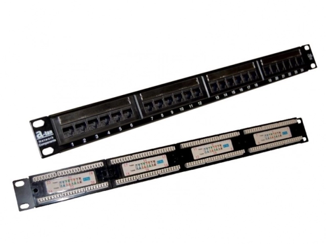 Patch panel UTP cat.5e 24 portů LSA 1U