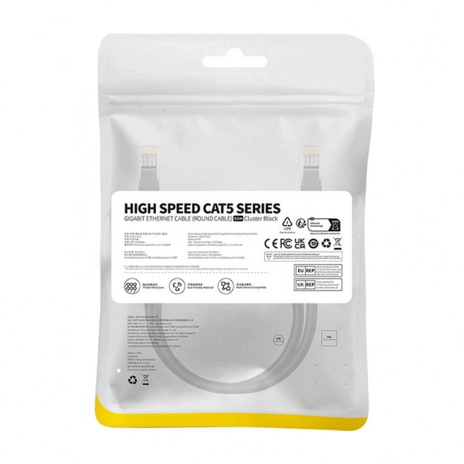 Síťový kabel Baseus Ethernet CAT5, 0,5 m (černý)