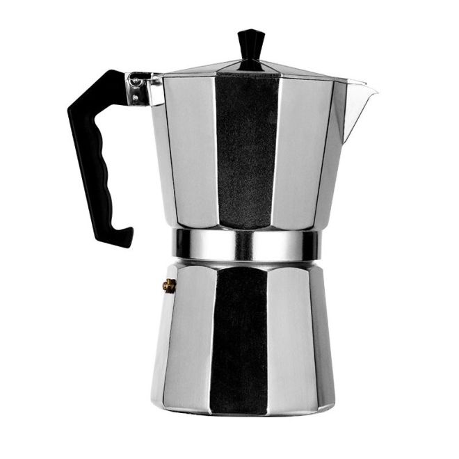 Kávovar - stříbrný, 600 ml, 12 šálků, plynový