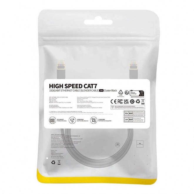 Baseus Cat 7 Gigabit Ethernet RJ45 kabel 1m černý