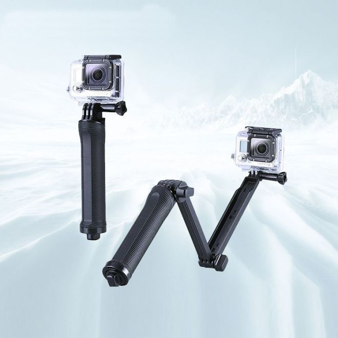 Skládací stativ Monopod pro sportovní kameru GoPro 3-Way - černý