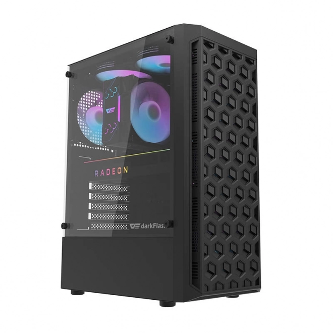 Počítačová skříň Darkflash DK300M Micro-ATX se 3 ventilátory (černá)