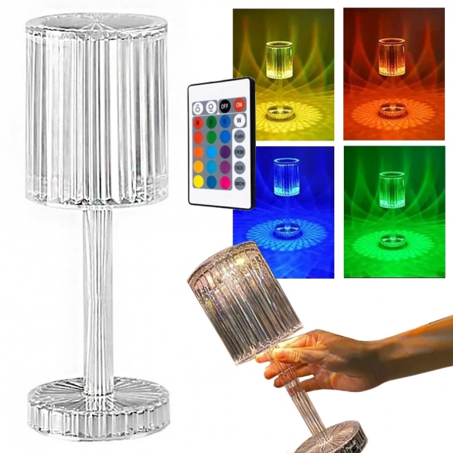 Stolní lampa Crystal Led Rgb Dálkové ovládání USB