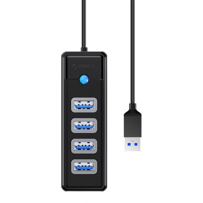 Orico USB hub 4x USB 3.0 5 Gbps 0,15m černý