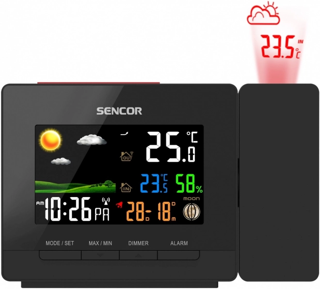 Meteostanice s projektorem SWS 5400 s budíkem