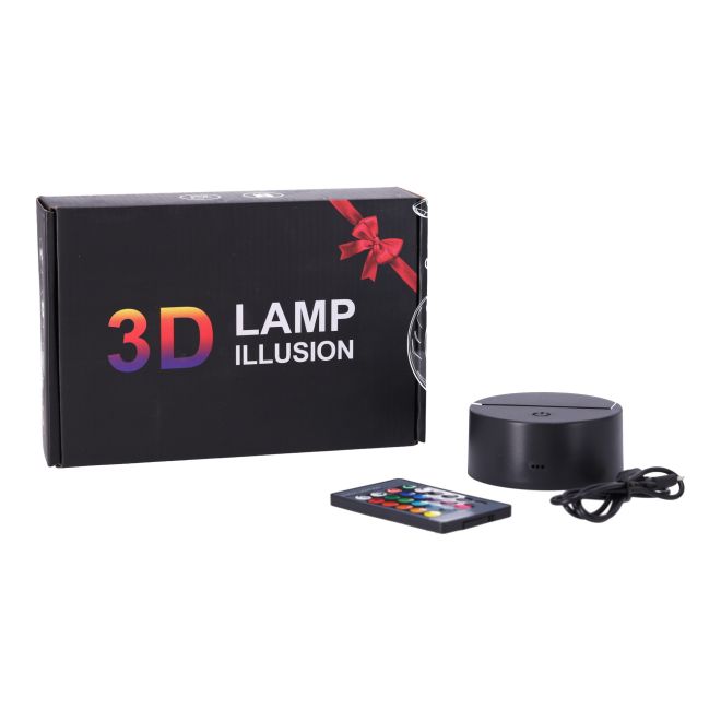 3D LED noční lampička "Motorka - závodník" Hologram + dálkové ovládání