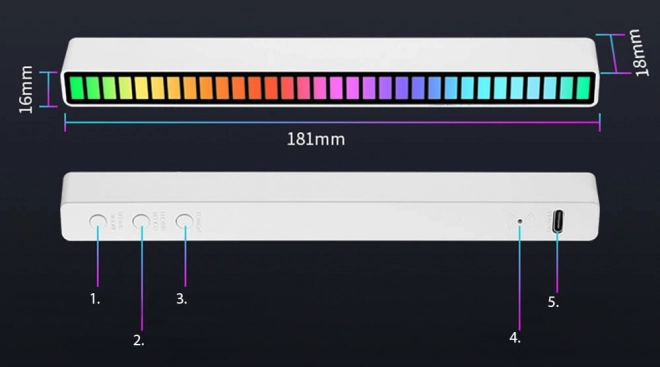 Vícebarevný RGB LED pásek s zvukovou odezvou