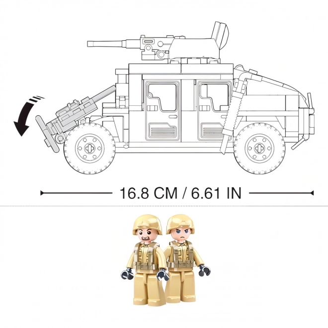 Sluban Army Model Bricks M38-B0837 Hummer bojový off road