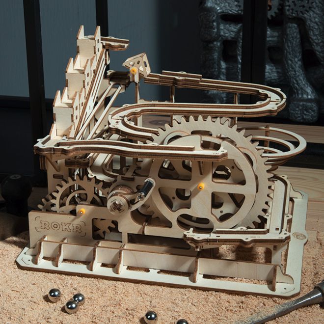 Kuličková dráha Parkour - 3D dřevěná stavebnice