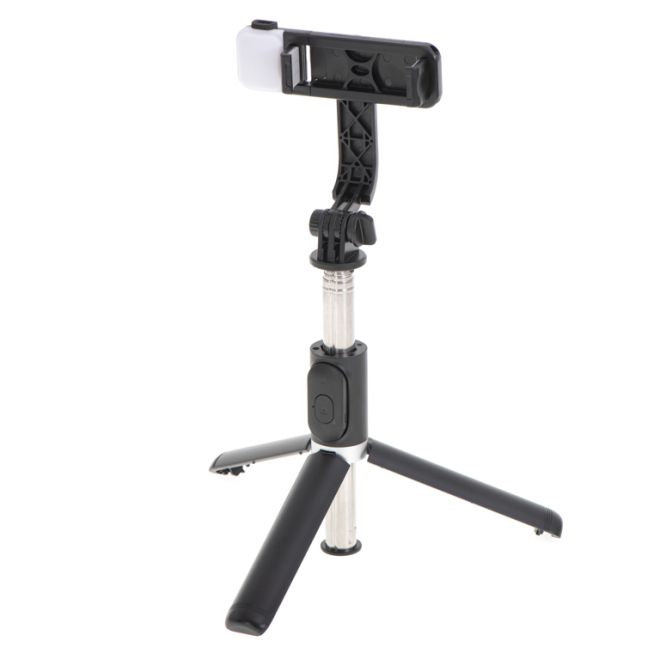 Selfie tyč lampa stativ stativ černá