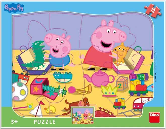 PEPPA PIG SI HRAJE 12 deskové tvary Puzzle