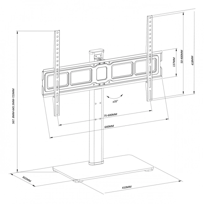 Držák na TV stojan 40 kg MC-386