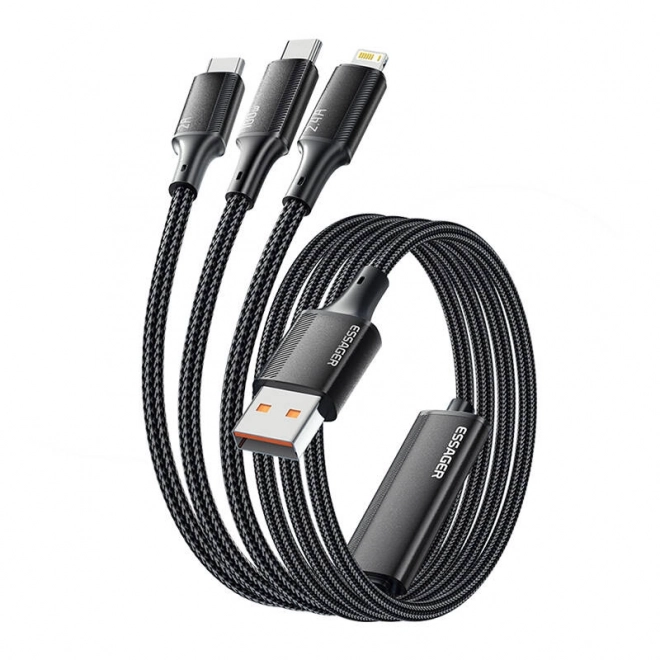 USB-A 3v1 kabel Essager 100W