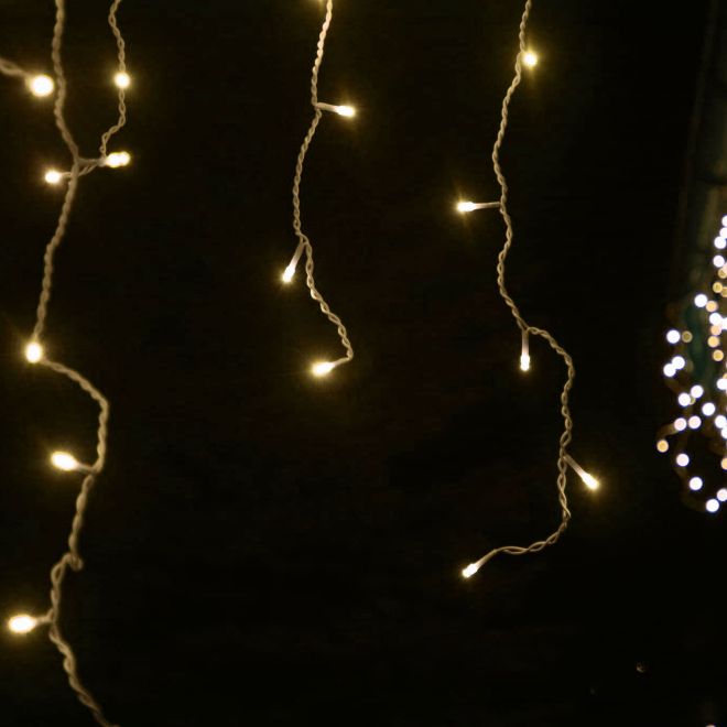 Venkovní rampouchy, dekorativní závěs, světla, 500 LED světel, 19m