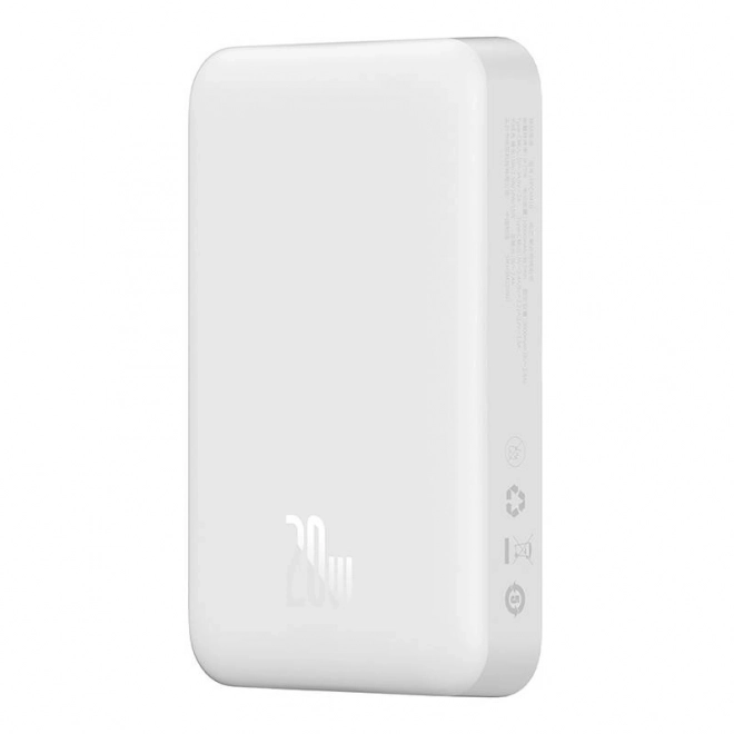 Powerbanka Baseus Magnetic, 10000mAh, USB-C 20W (bílá)