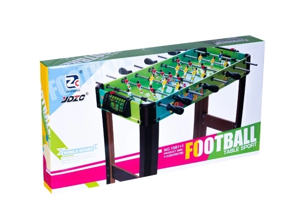 Kopaná/Fotbal společenská hra 71x36cm dřevo kovová táhla s počítadlem v krabici 67x7x36cm