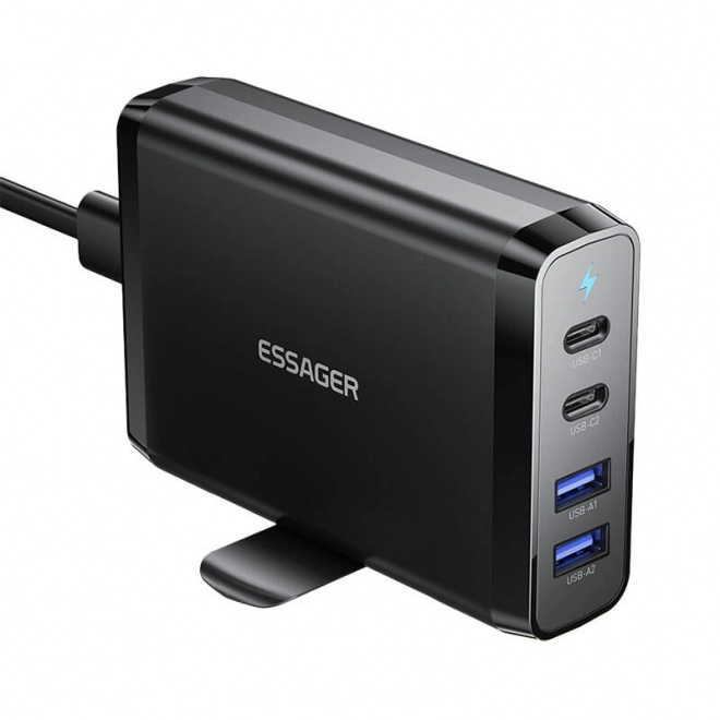 Stolní nabíječka 2xUSB-C 2xUSB-A 100W Essager GaN (černá)