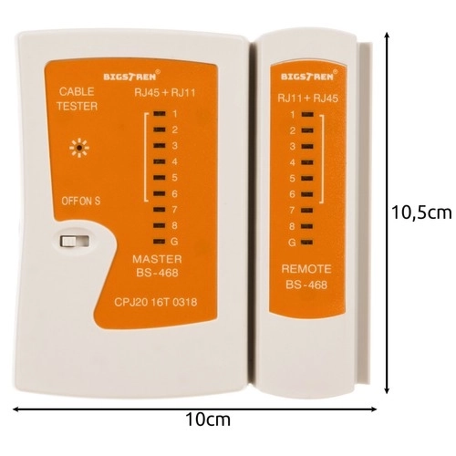 Tester kabelů RJ45/RJ11 Bigstren 22166