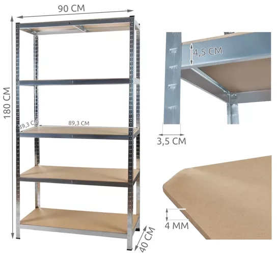 Skladovací regál 180x90x40 Malatec 23768