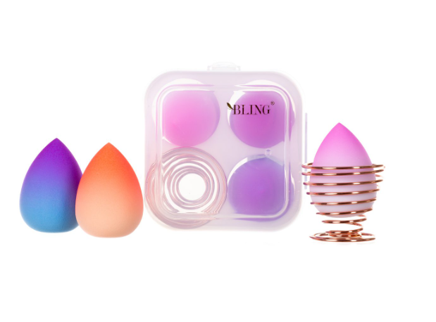 Beauty Blender Box Ombre - sada houbiček na make-up 3ks + stojánek na houbičky BLING