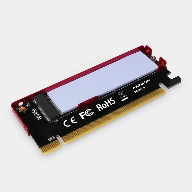 PCEM2-S interní adaptér PCIe x16, 1x M.2 NVMe M-key slot hliníkový kryt