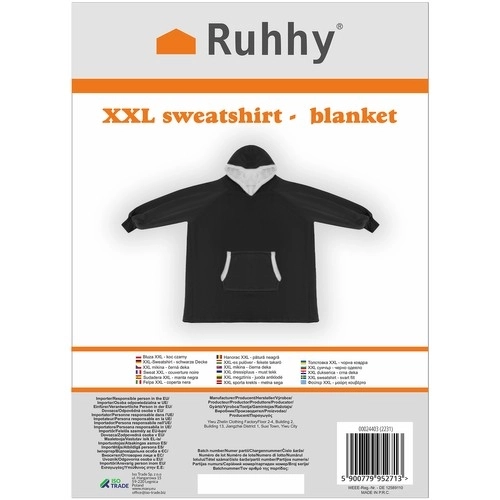 Mikina XXL - Ruhhy black blanket 24403