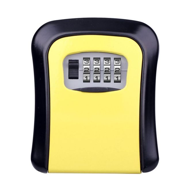 Schránka na klíče s kombinačním zámkem - žlutá