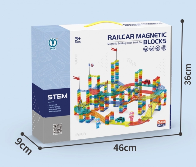 Magnetické stavebnice - Koleje - sada 348 dílků